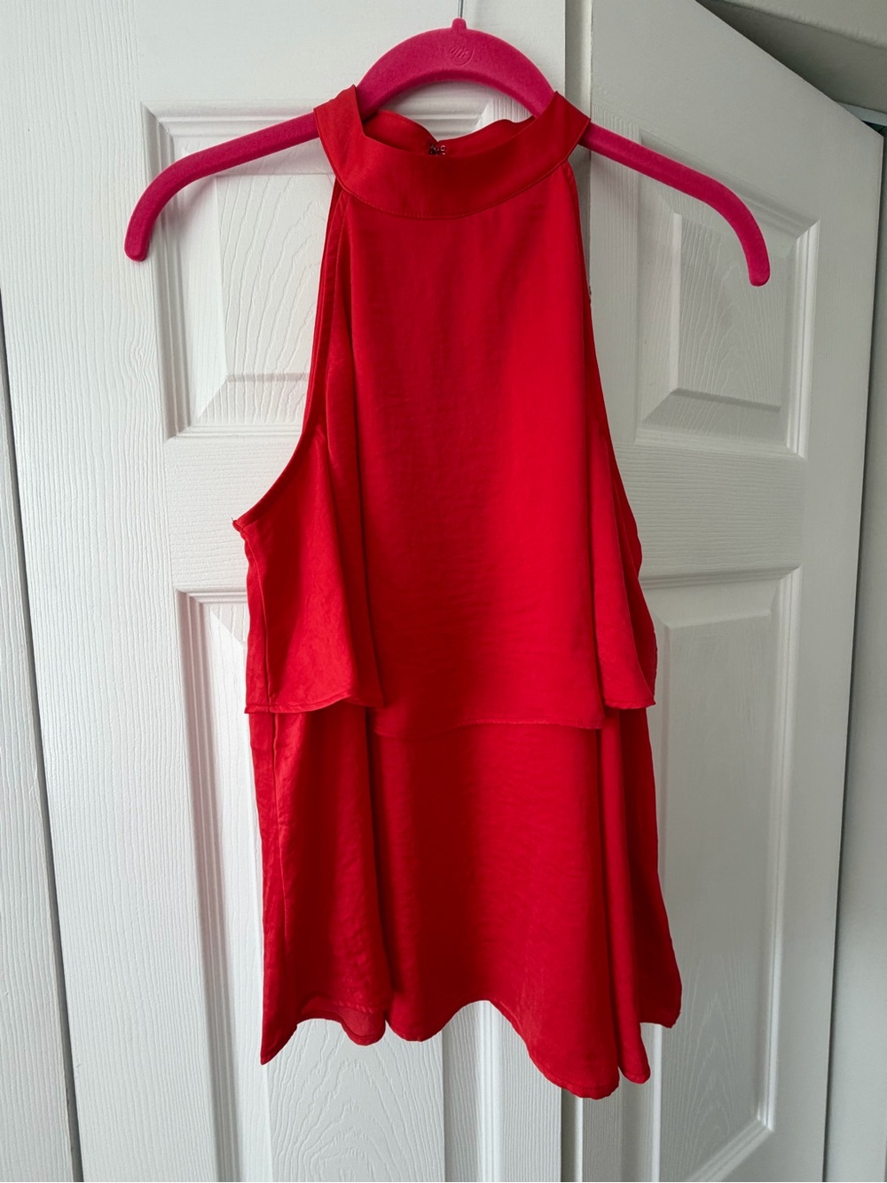 Express Red Halter Neck Sleeveless Top